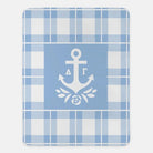 Delta Gamma XL 60x80 Plaid Sherpa Blanket Light Blue Throw Blankets