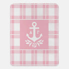Delta Gamma XL 60x80 Plaid Sherpa Blanket Pink Throw Blankets