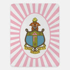 Delta Gamma XL 60x80 Sherpa Throw Blanket - Pink Starburst Crest Throw Blankets
