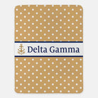 Delta Gamma XL 60x80 Sherpa Throw Blanket - Polka Dot Gold Throw Blankets