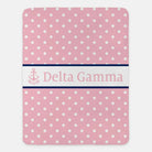 Delta Gamma XL 60x80 Sherpa Throw Blanket - Polka Dot Pink Throw Blankets