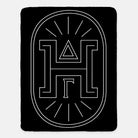 Delta Gamma XL 60x80 Sherpa Throw Blanket - Traditional Badge Black Throw Blankets