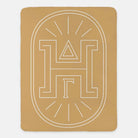 Delta Gamma XL 60x80 Sherpa Throw Blanket - Traditional Badge Gold Throw Blankets