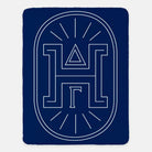 Delta Gamma XL 60x80 Sherpa Throw Blanket - Traditional Badge Navy Throw Blankets