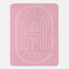 Delta Gamma XL 60x80 Sherpa Throw Blanket - Traditional Badge Pink Throw Blankets