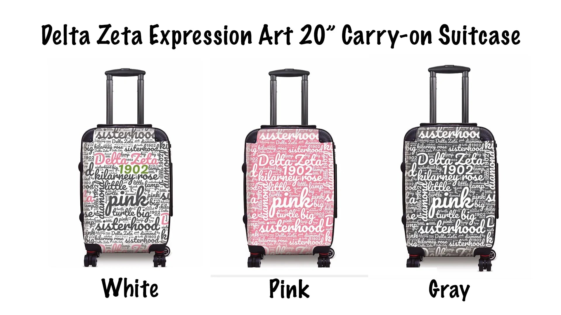 Delta Zeta Carry-on Suitcase Luggage Expression Art Swatches