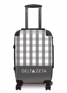 Delta Zeta Carry-on Suitcase Luggage - Gingham Gray