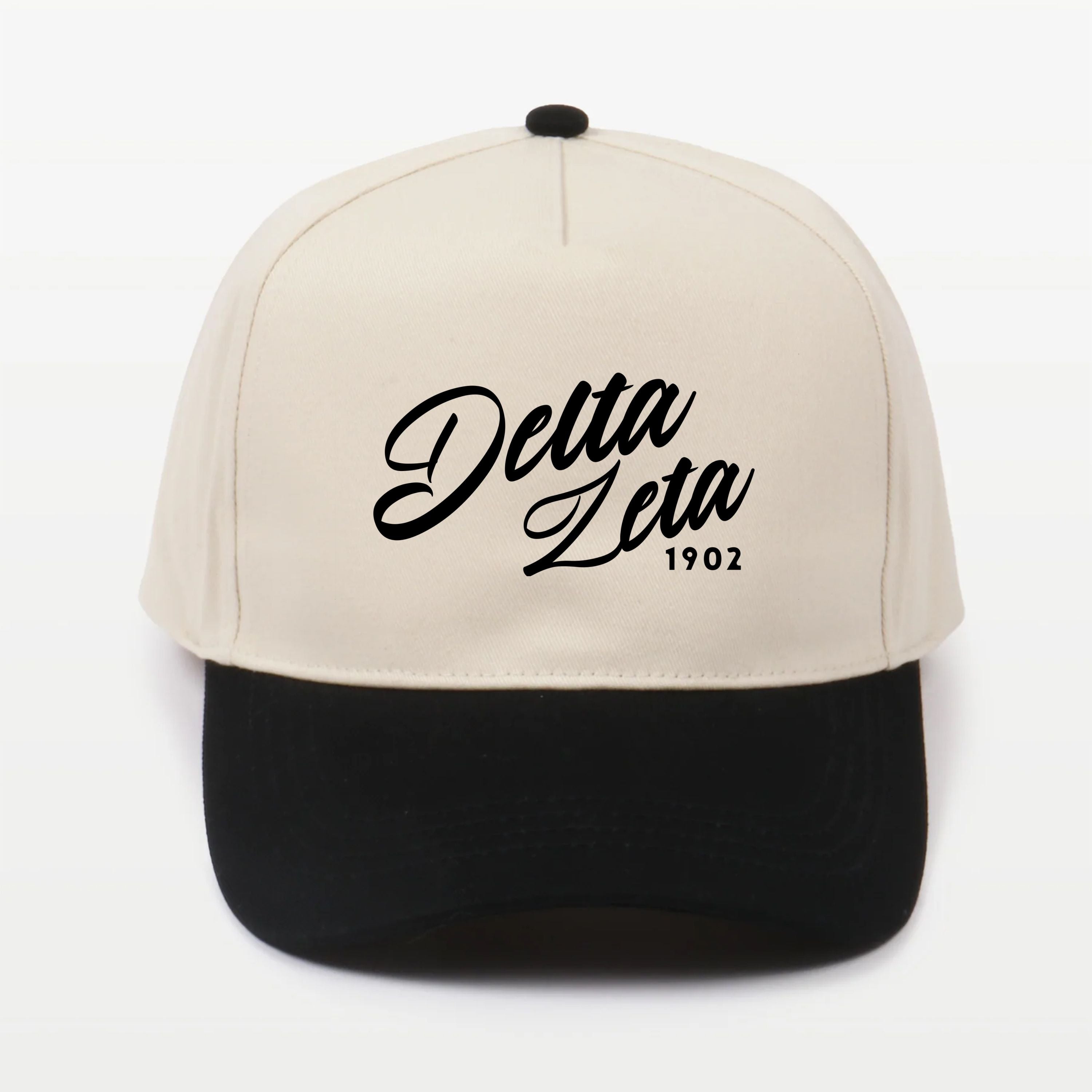 Delta Zeta Embroidered Two-Tone Baseball Cap - Script 1902 | Custom Gifts