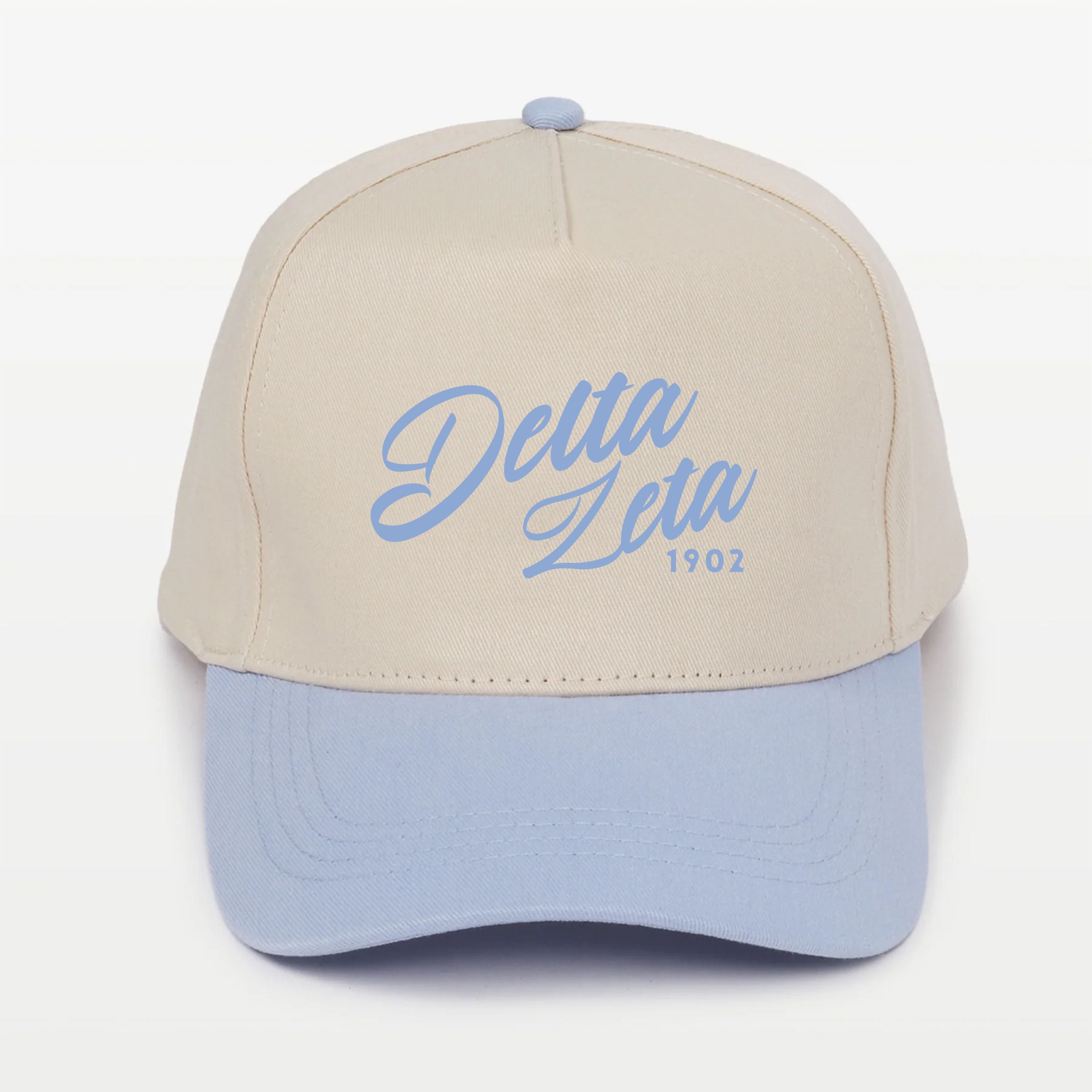Delta Zeta Embroidered Two-Tone Baseball Cap - Script 1902 | Custom Gifts