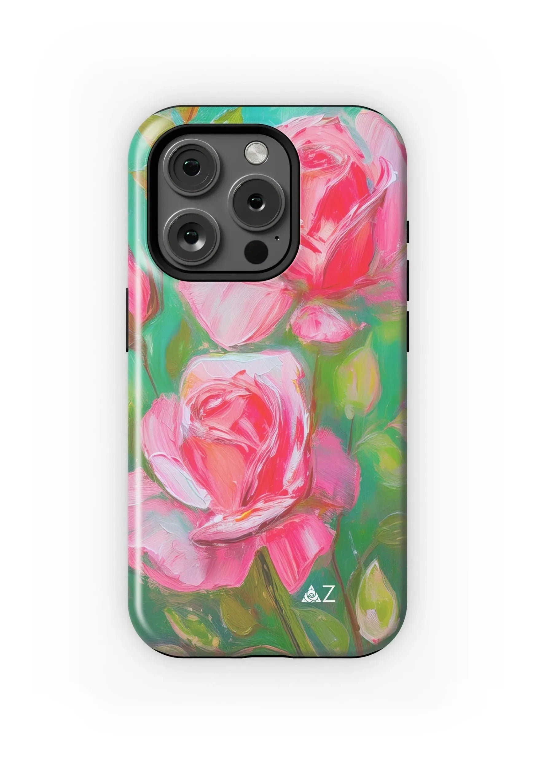 Delta Zeta iPhone 16, 15, 14 Mobile Phone Case - DZ Roses Matte Mobile Phone Cases