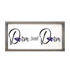 High Point University Dorm Sweet Dorm Framed Wood Sign - 12"x24" | Gifts and Merchandise | Festive Fit Home