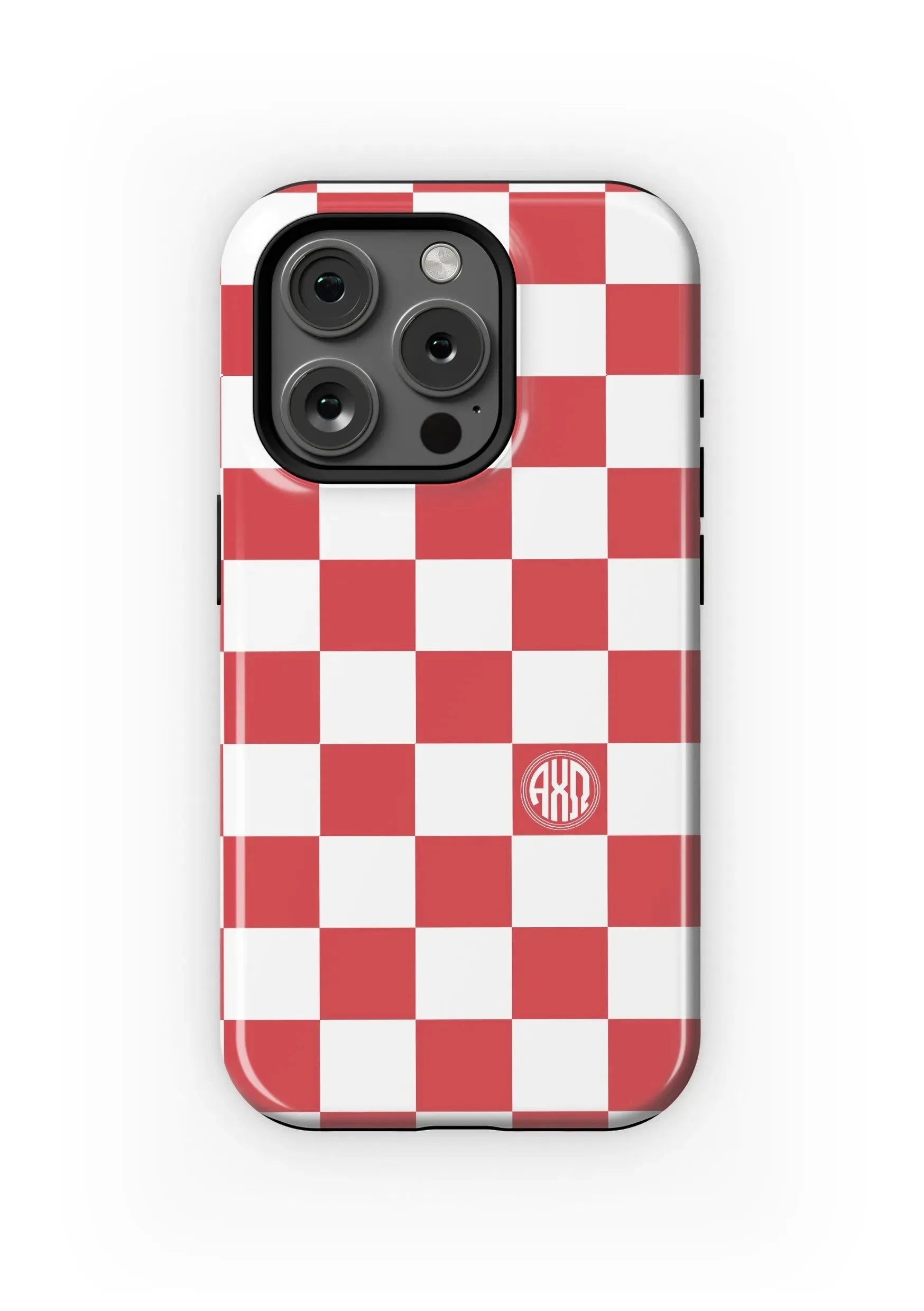 Alpha Chi Omega iPhone 16, 15, 14 Mobile Phone Case - Check Gloss Mobile Phone Cases