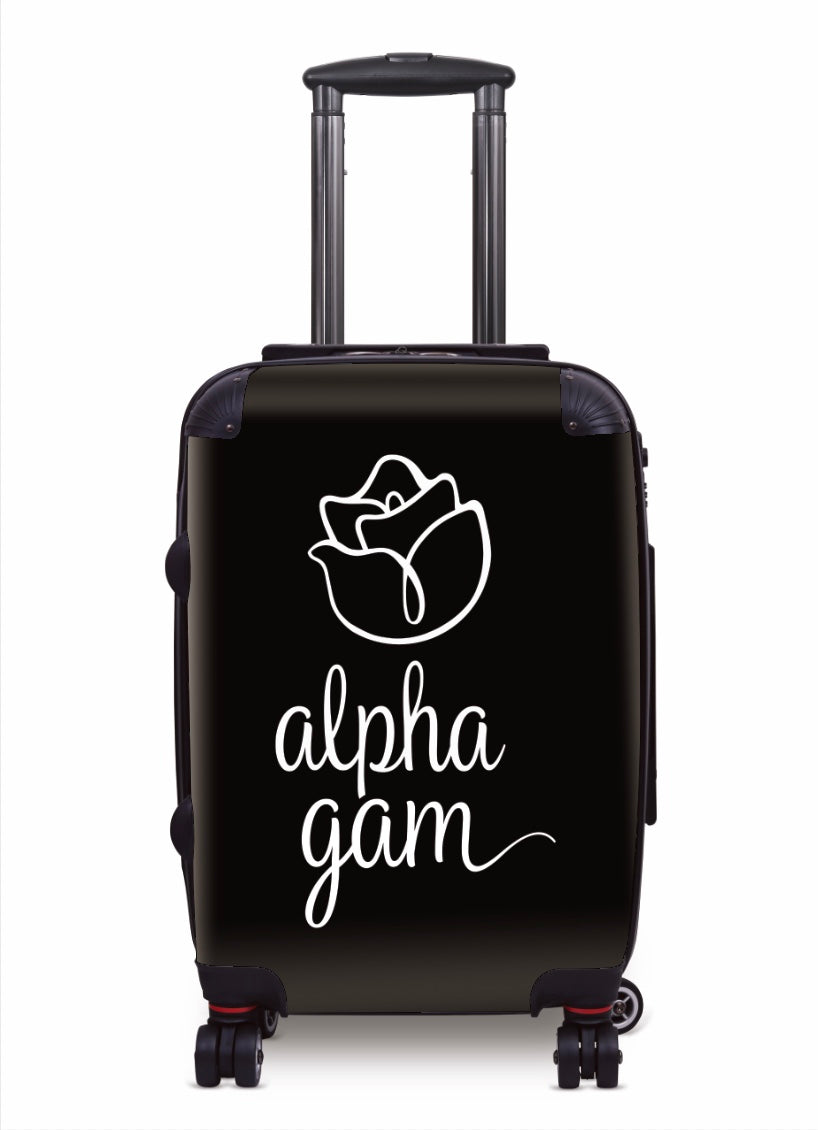 Alpha Gam 20" Carry-on Suitcase Luggage -Rose Icon | AGD Travel Gifts