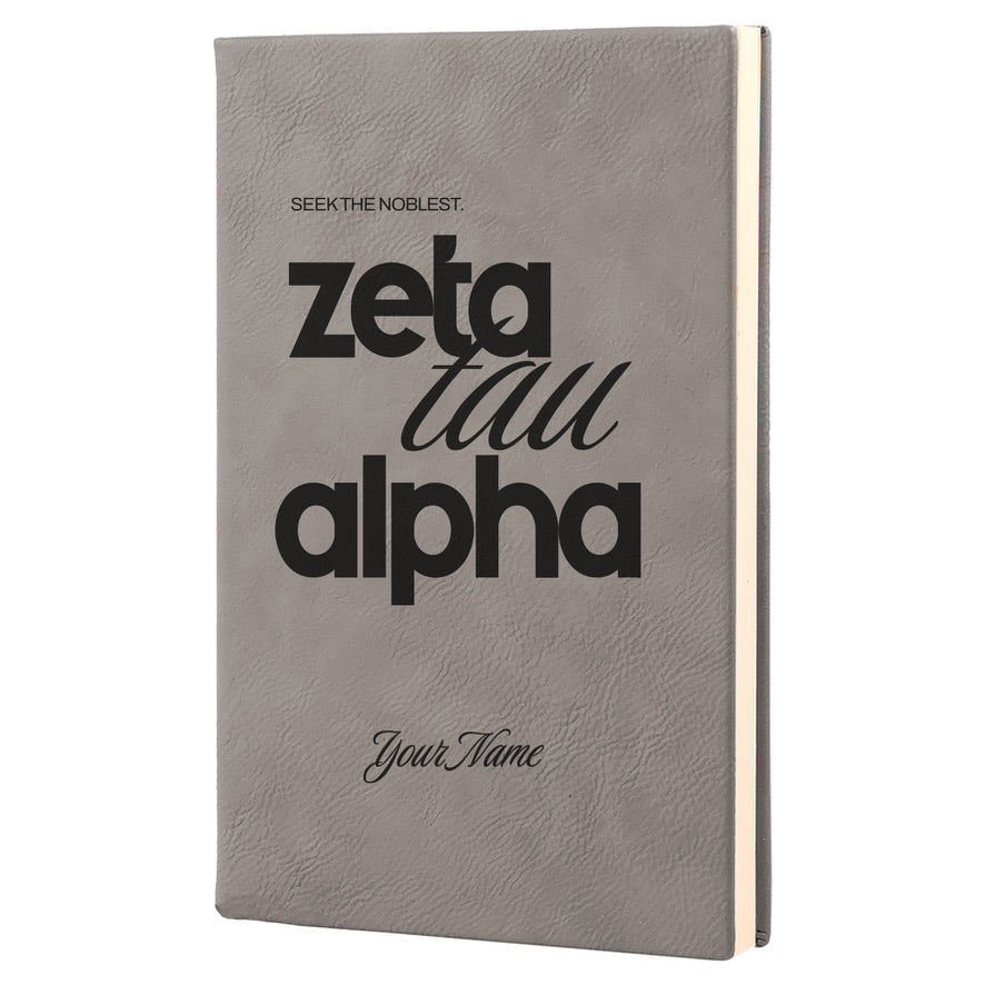 Zeta Tau Alpha Personalized Leatherette Notebook Journal