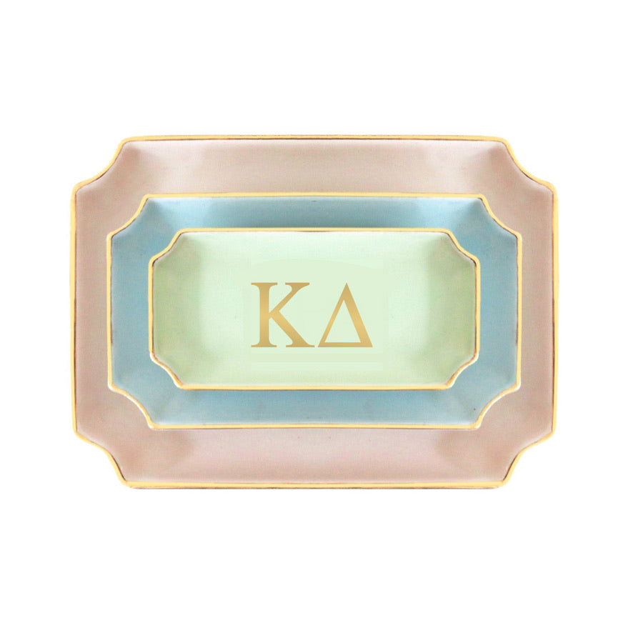 Kappa Delta Gold Monogram Decorative Tray | Kaydee Big Little Gifts