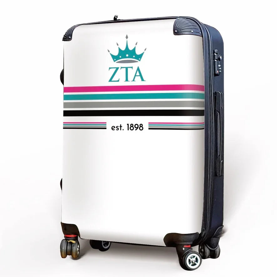 Zeta Tau Alpha Carry-on Luggage - Preppy Stripes Suitcases