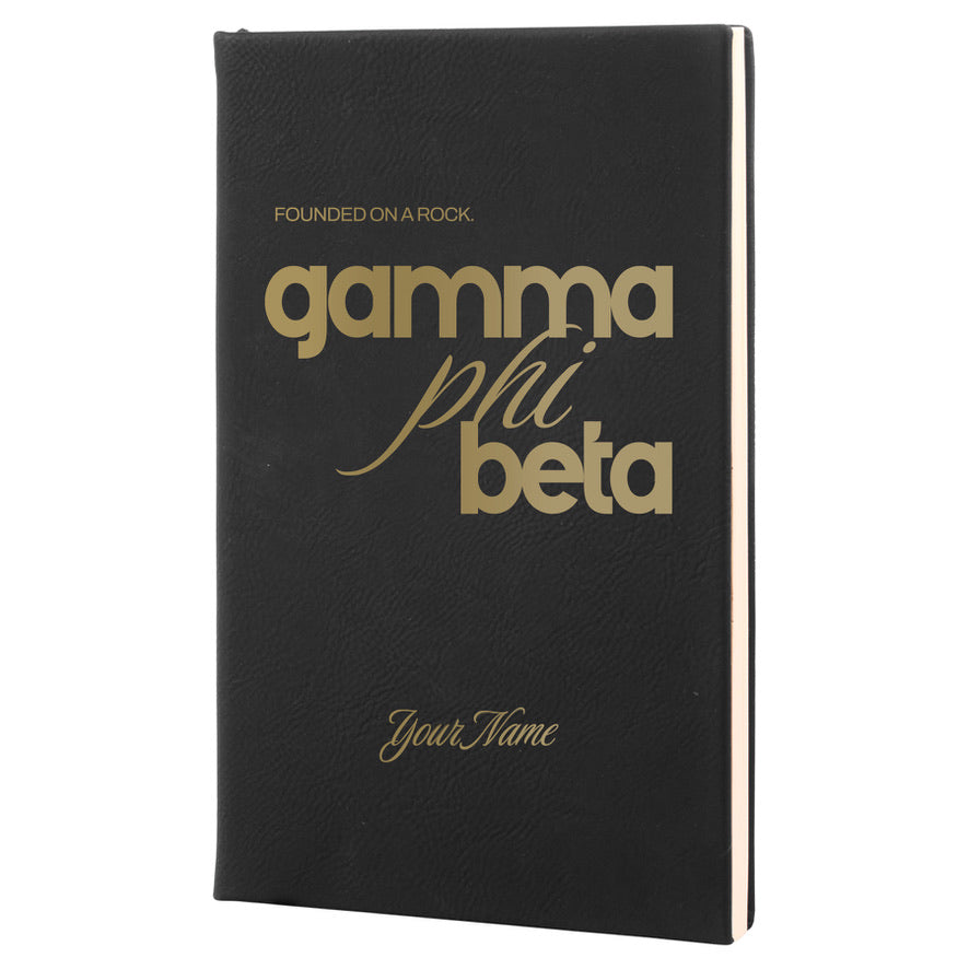 Gamma Phi Beta Personalized Leatherette Notebook Journal | GPhiB