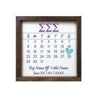 Tri Sigma Personalized Big Little Calendar Framed Sign - 12x12