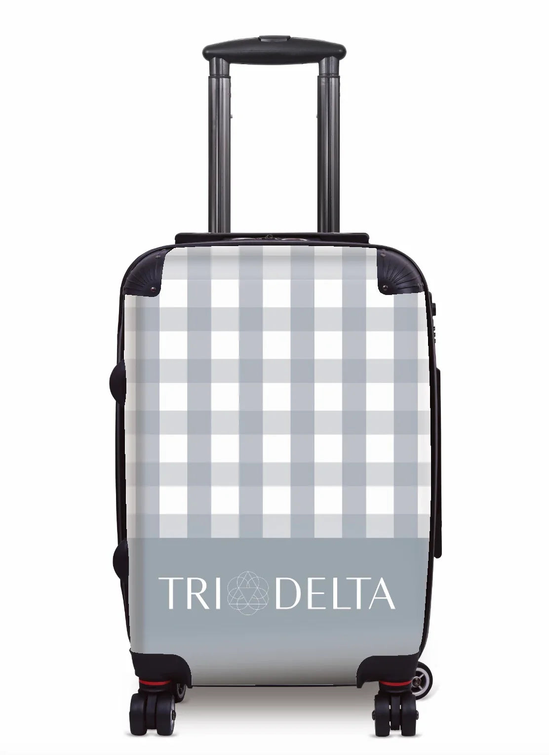 Tri Delta Carry-on Suitcase - Gingham Silver Suitcases