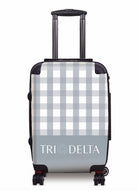 Tri Delta Carry-on Suitcase - Gingham Silver Suitcases
