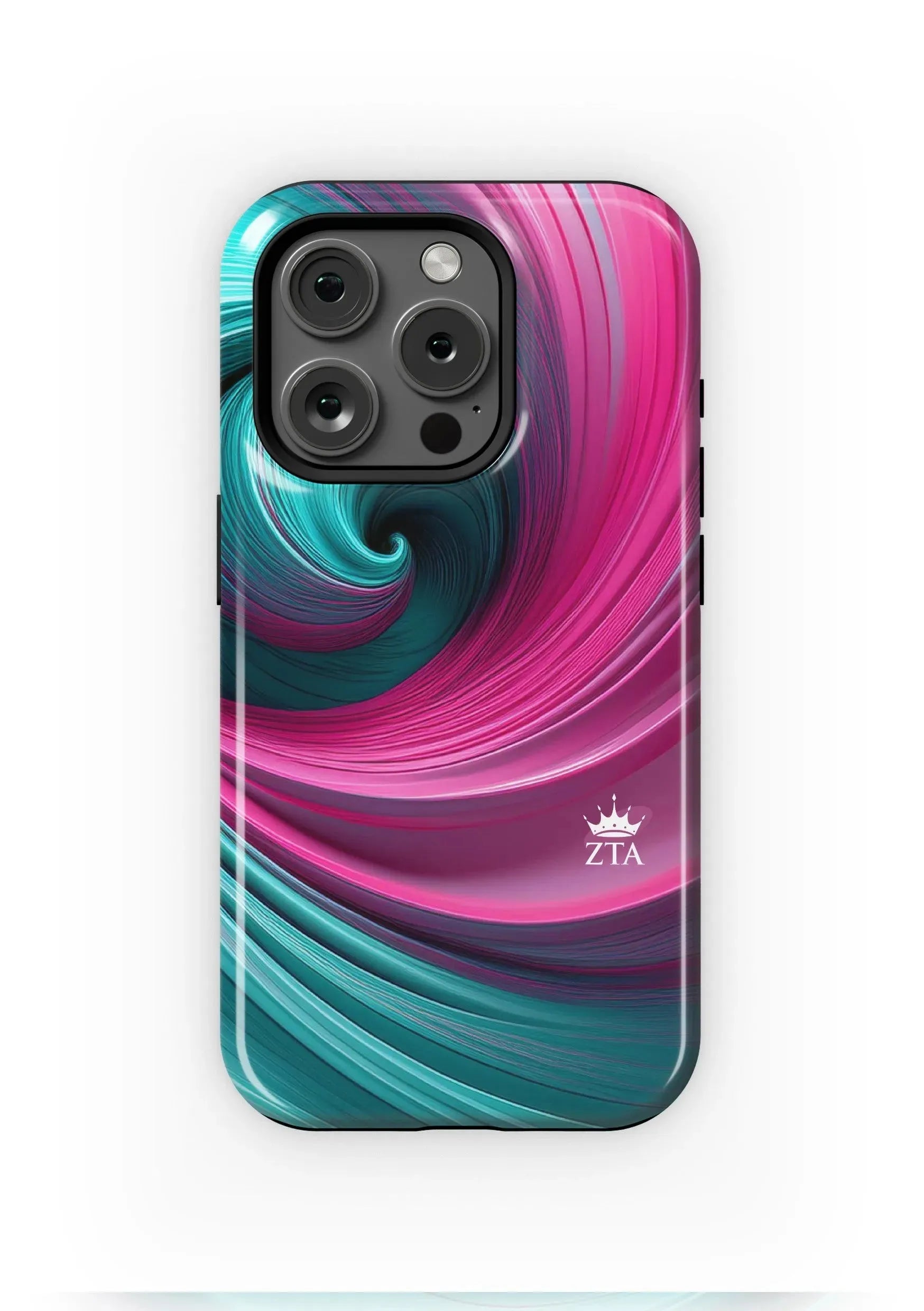 Zeta Tau Alpha iPhone 15, 14, 13 Mobile Phone Case - Swirl Gloss Mobile Phone Cases