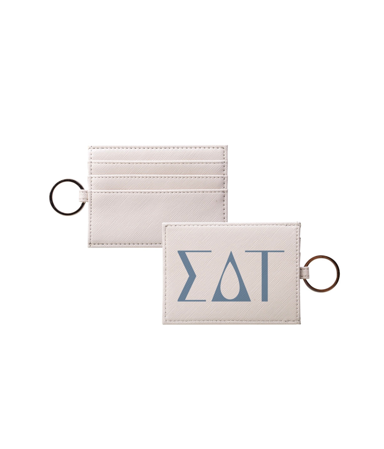 Sigma Delta Tau Vegan Saffiano Leather Card Holder Greek Letters | Sig Delt Gifts