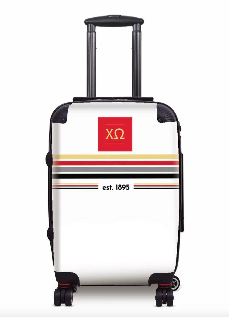 Chi Omega Carry-on Suitcase - Preppy Stripes Suitcases