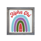 Alpha Chi Omega Wood Framed Sign 12x12 - Rainbow | Custom AXO Gifts