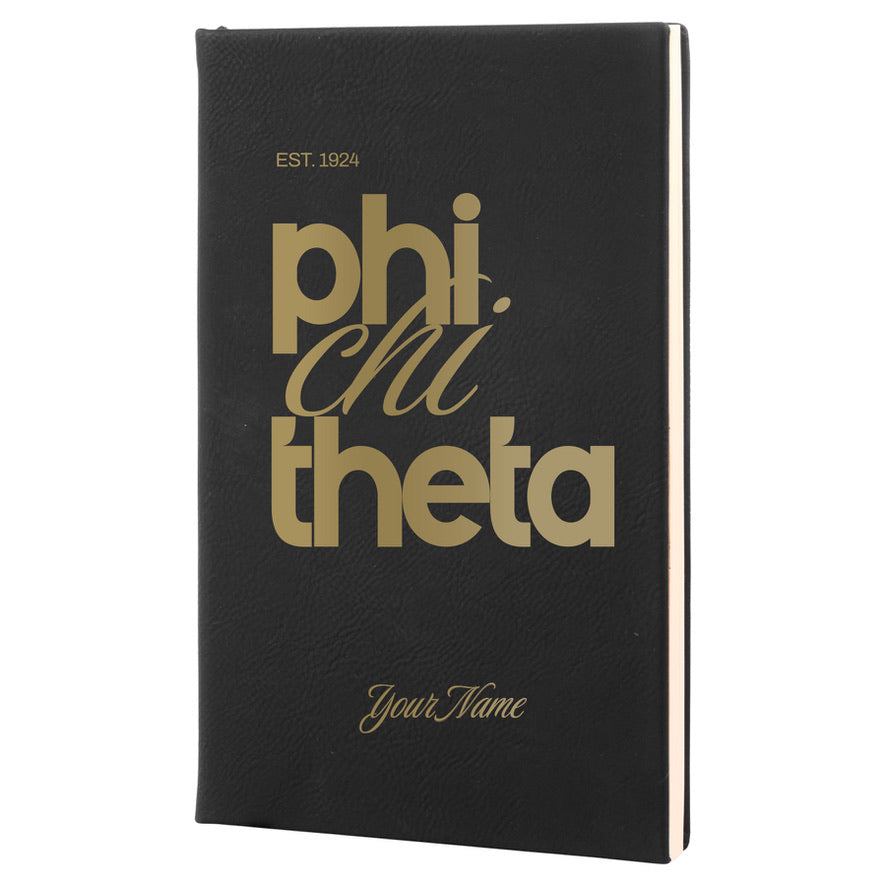 Phi Chi Theta Personalized Leatherette Notebook Journal