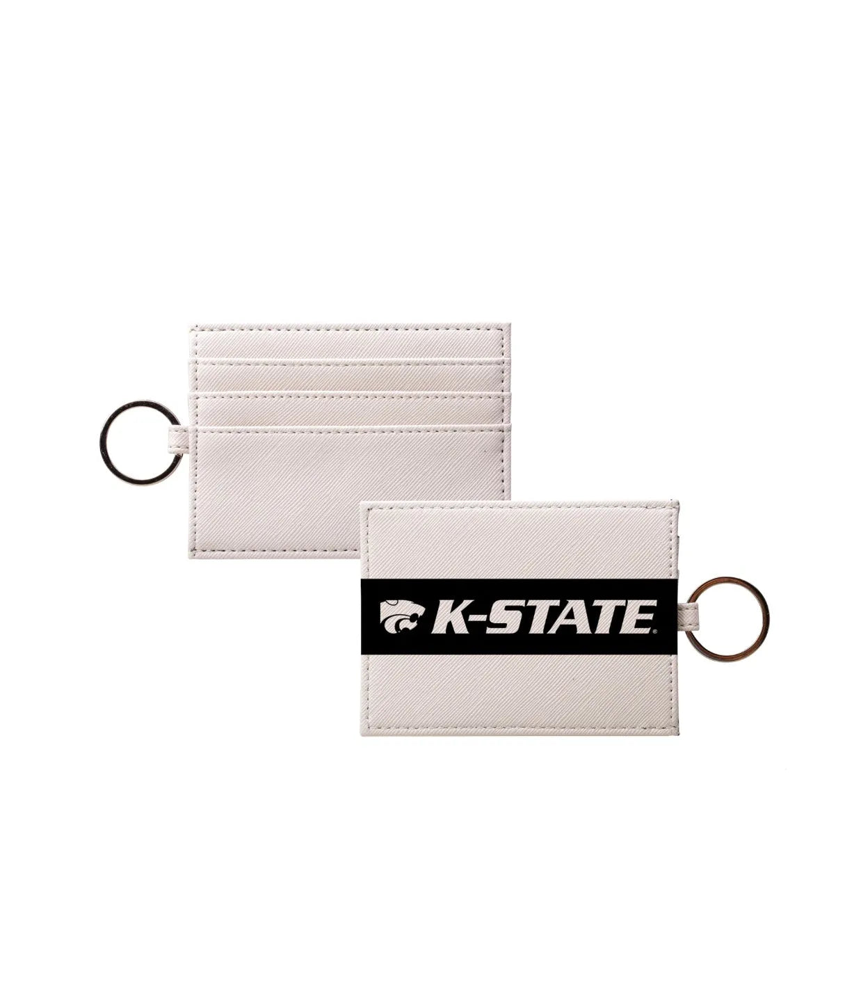 Kansas State University Keychain Card Holder - K-State Modern Stripes Black Travel Wallet