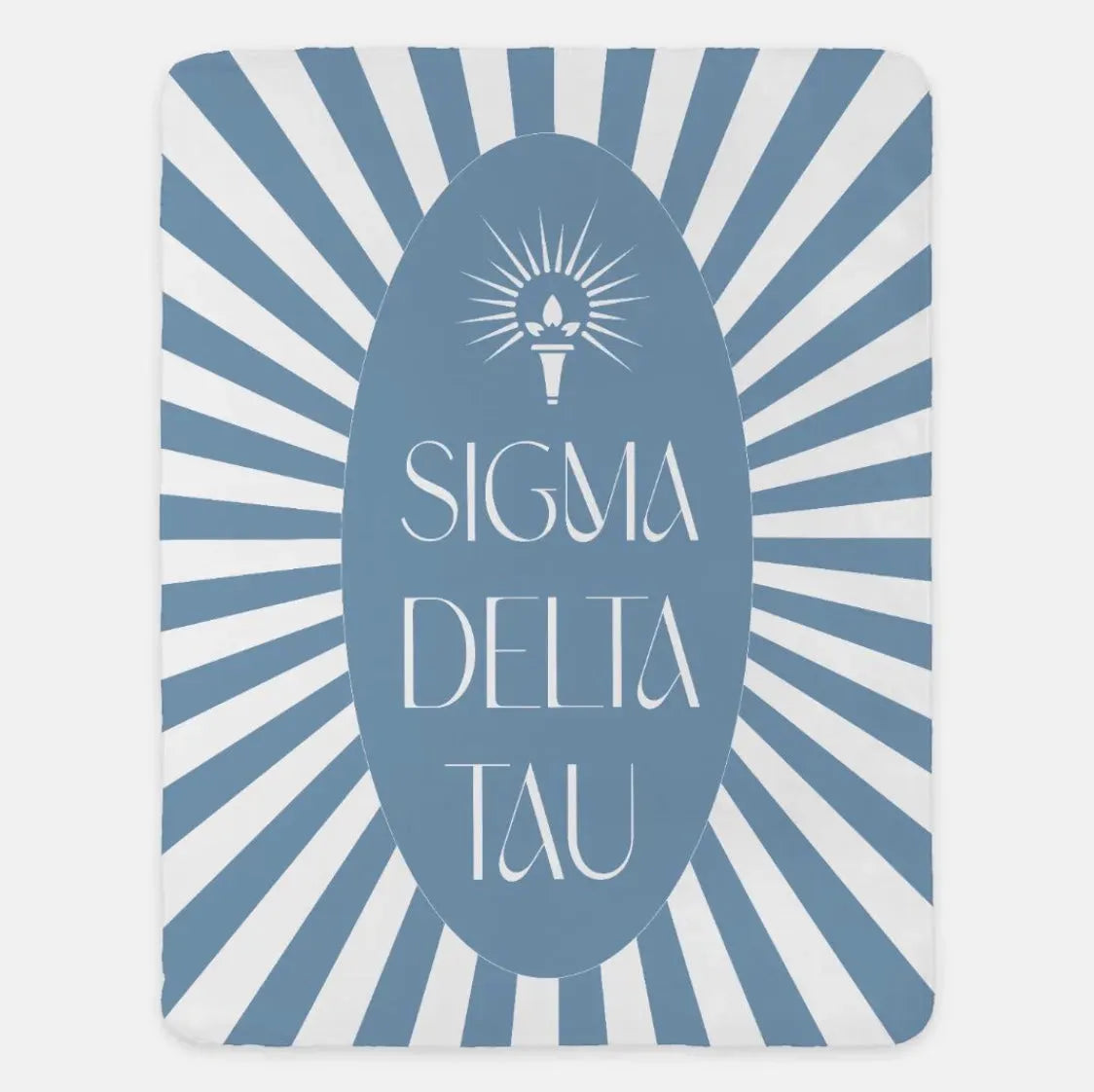 Sigma Delta Tau XL 60x80 Sherpa Throw Blanket - Starburst Droplet Blue Throw Blankets