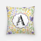 Flat Leaf Floral Monogram Pillow Cover 18" | College Dorm Decor | Gift