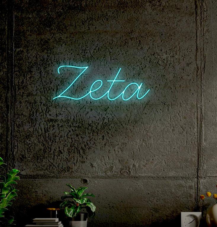 Zeta LED Neon Script Sign w/ Dimmer Neon Signs