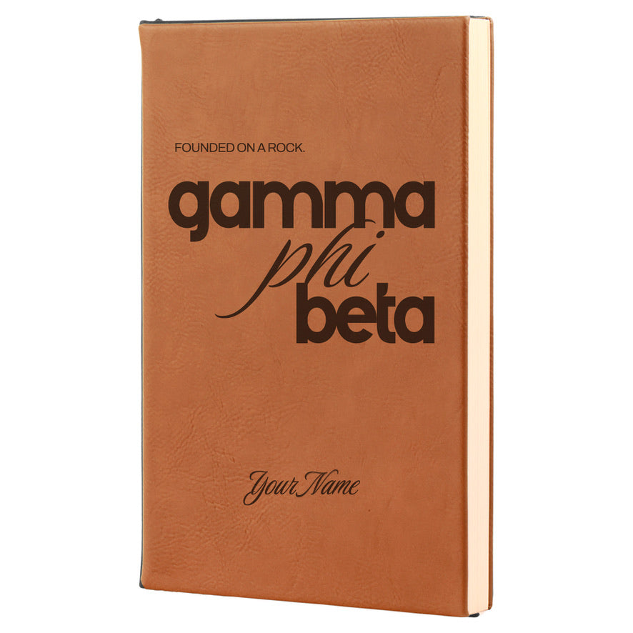 Gamma Phi Beta Personalized Leatherette Notebook Journal | GPhiB