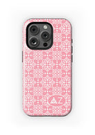 Delta Zeta iPhone 16, 15, 14 Mobile Phone Case - Pink Ornate | DZ Gift