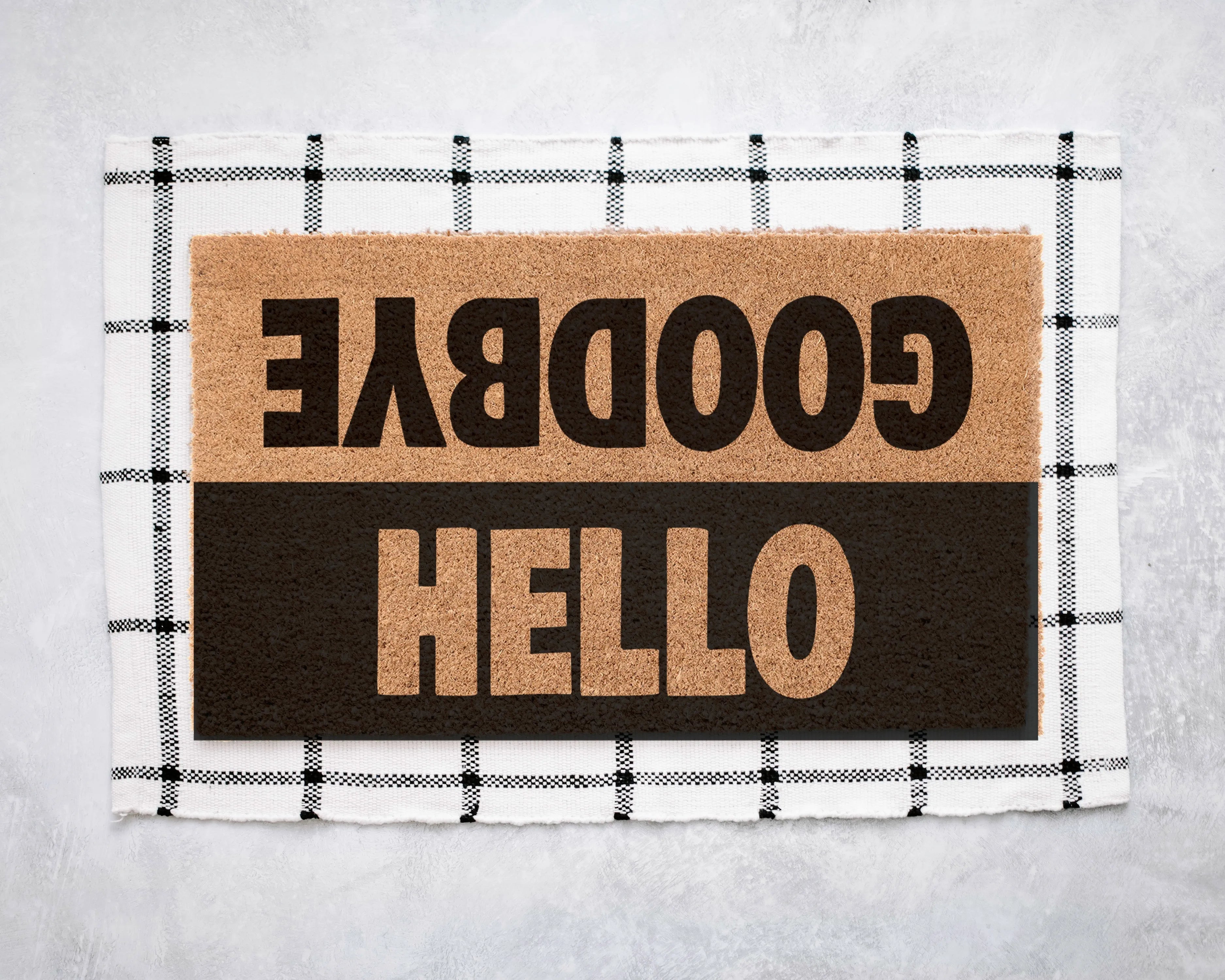 Hello Goodbye Color Block Coir Doormat Door Mats