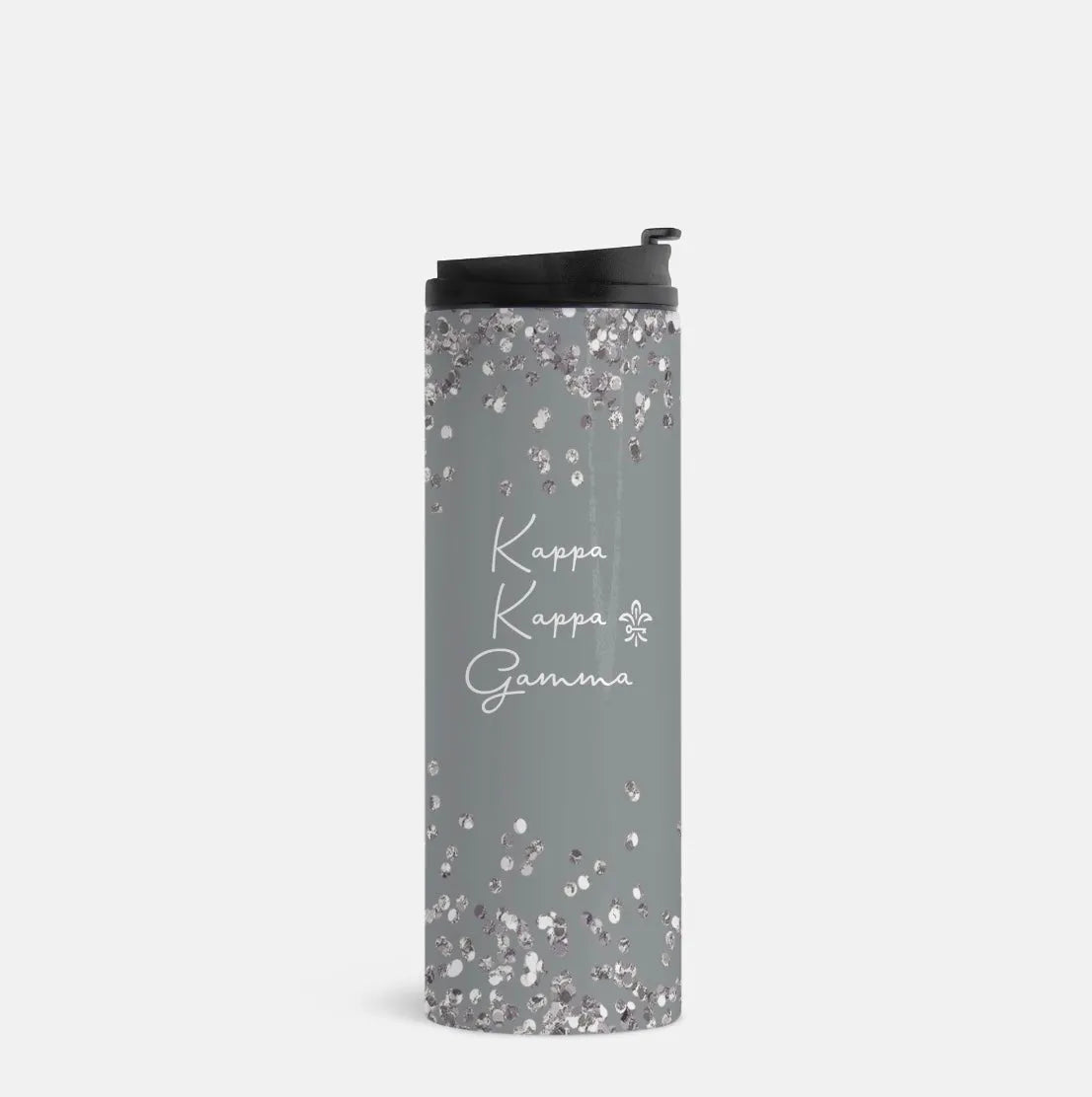 Kappa Kappa Gamma Thermal Tumbler 16 oz. Glitter Custom KKG Travel Mug