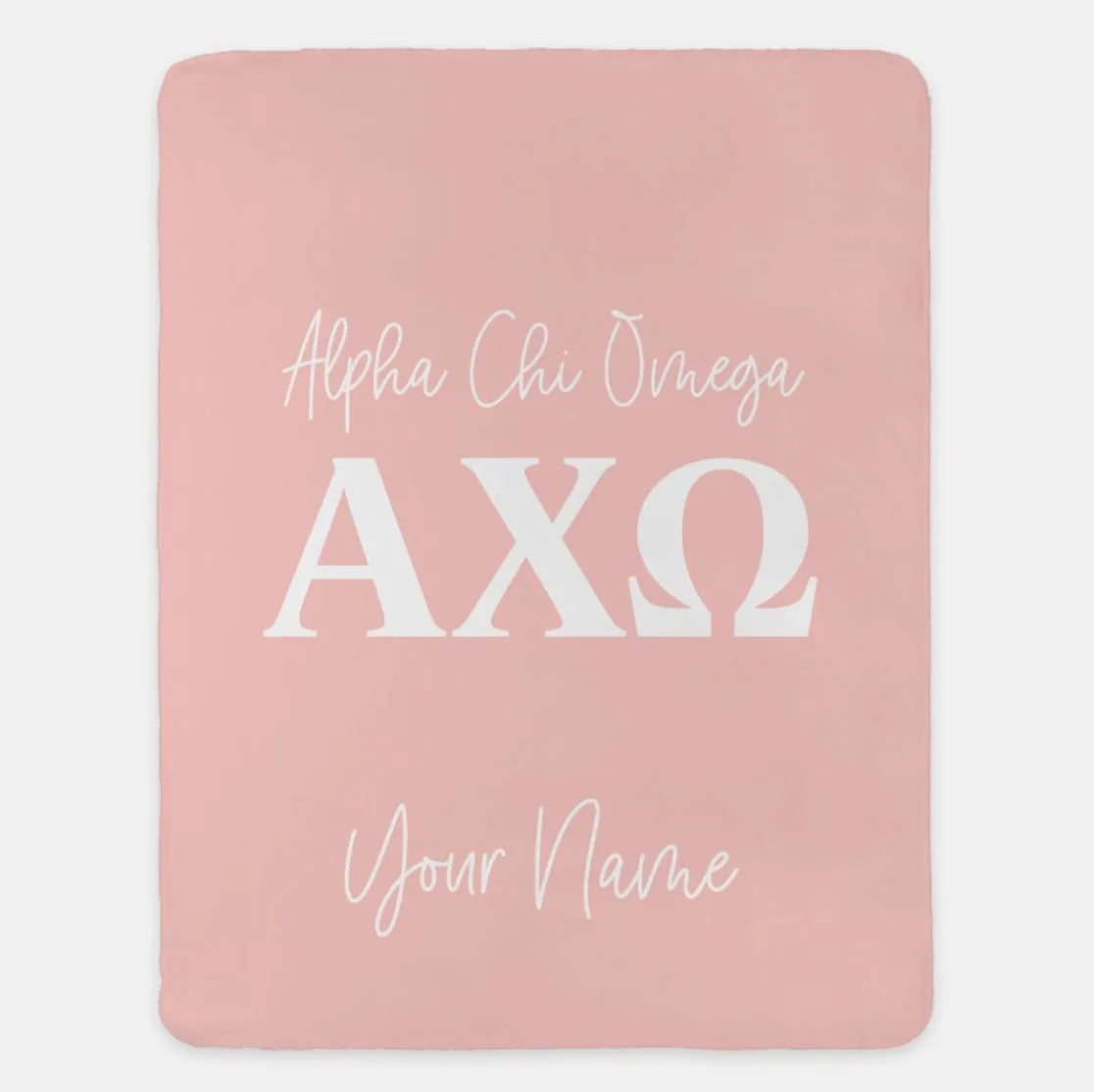 Personalized Alpha Chi Omega XL 60x80 Sherpa Blanket Hera Throw Blankets