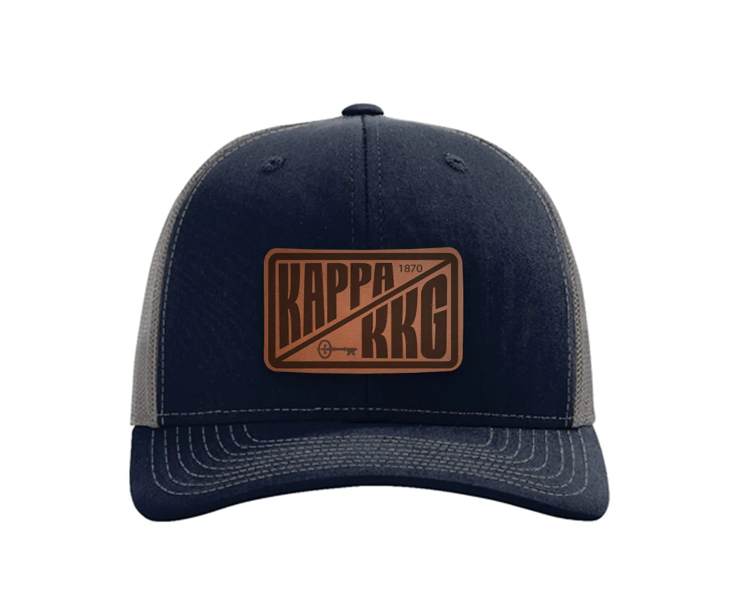 Kappa Kappa GammaRichardson 112 Leatherette Patch Trucker Hat - Divide Navy Charcoal Trucker Hat