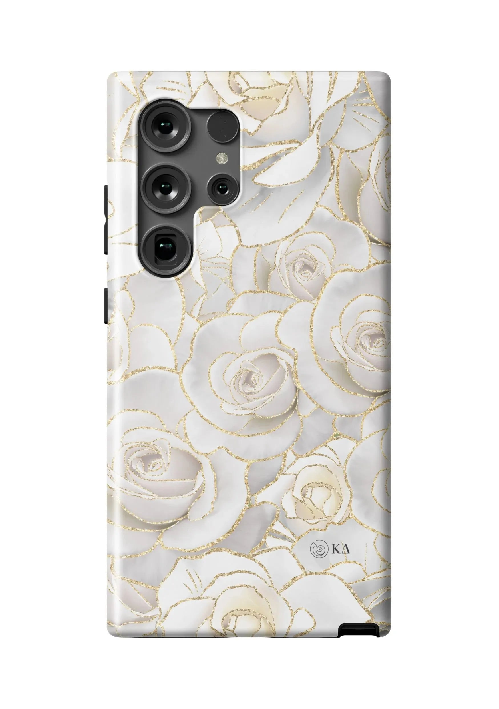 Kappa Delta Samsung Galaxy 24, 23 Mobile Phone Case - White Roses Matte Mobile Phone Cases
