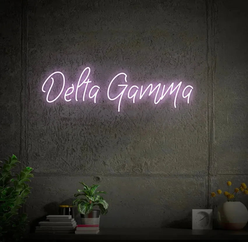 Delta Gamma LED Neon Script Sign w/ Dimmer Neon Signs