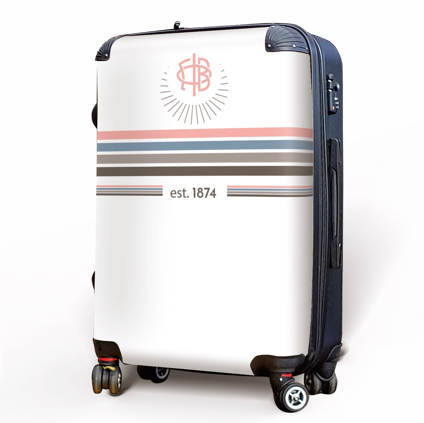 Gamma Phi Beta Carry-on Suitcase -Preppy Stripes Suitcases