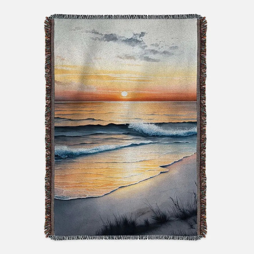 Sunset Beach Woven Tapestry & Blanket Vertical Decorative Tapestries