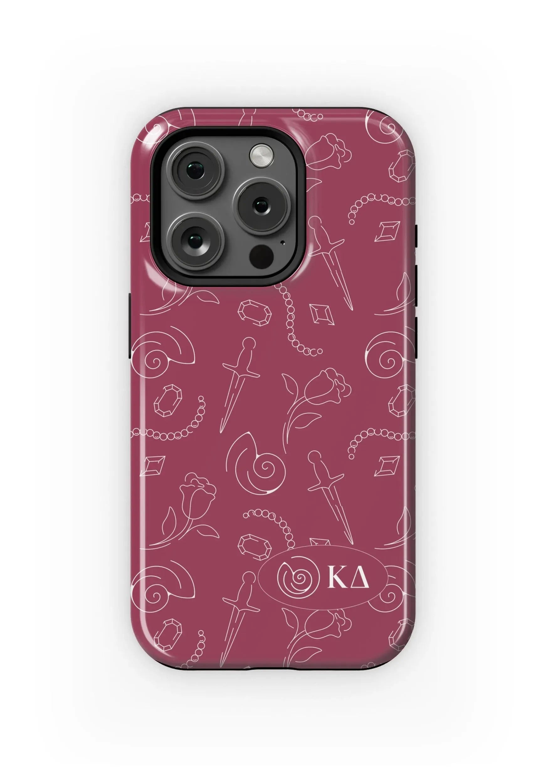 Kappa Delta iPhone 16, 15, 14 Mobile Phone Case - Burgundy Kaydee Icons Gloss Mobile Phone Cases