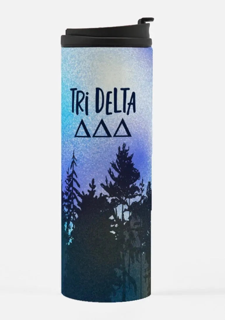 Tri Delta Pine Trees Thermal Tumbler 16 oz. Drinkware