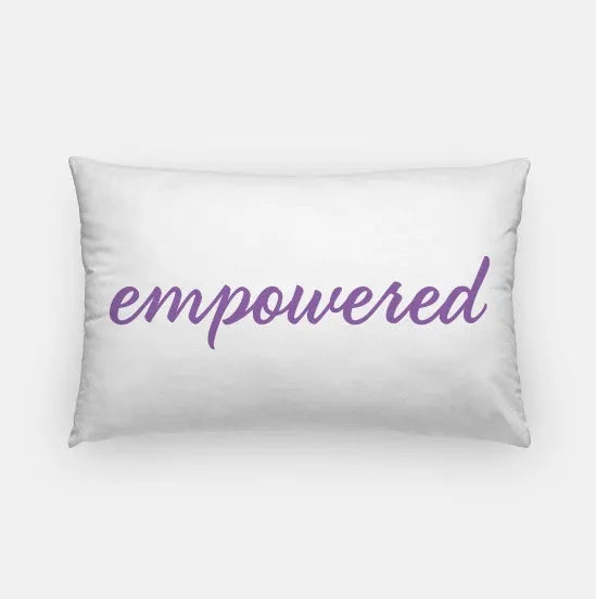 Tri Sigma Empowered Lumbar Throw Pillow Cover White Violet Pillow Covers
