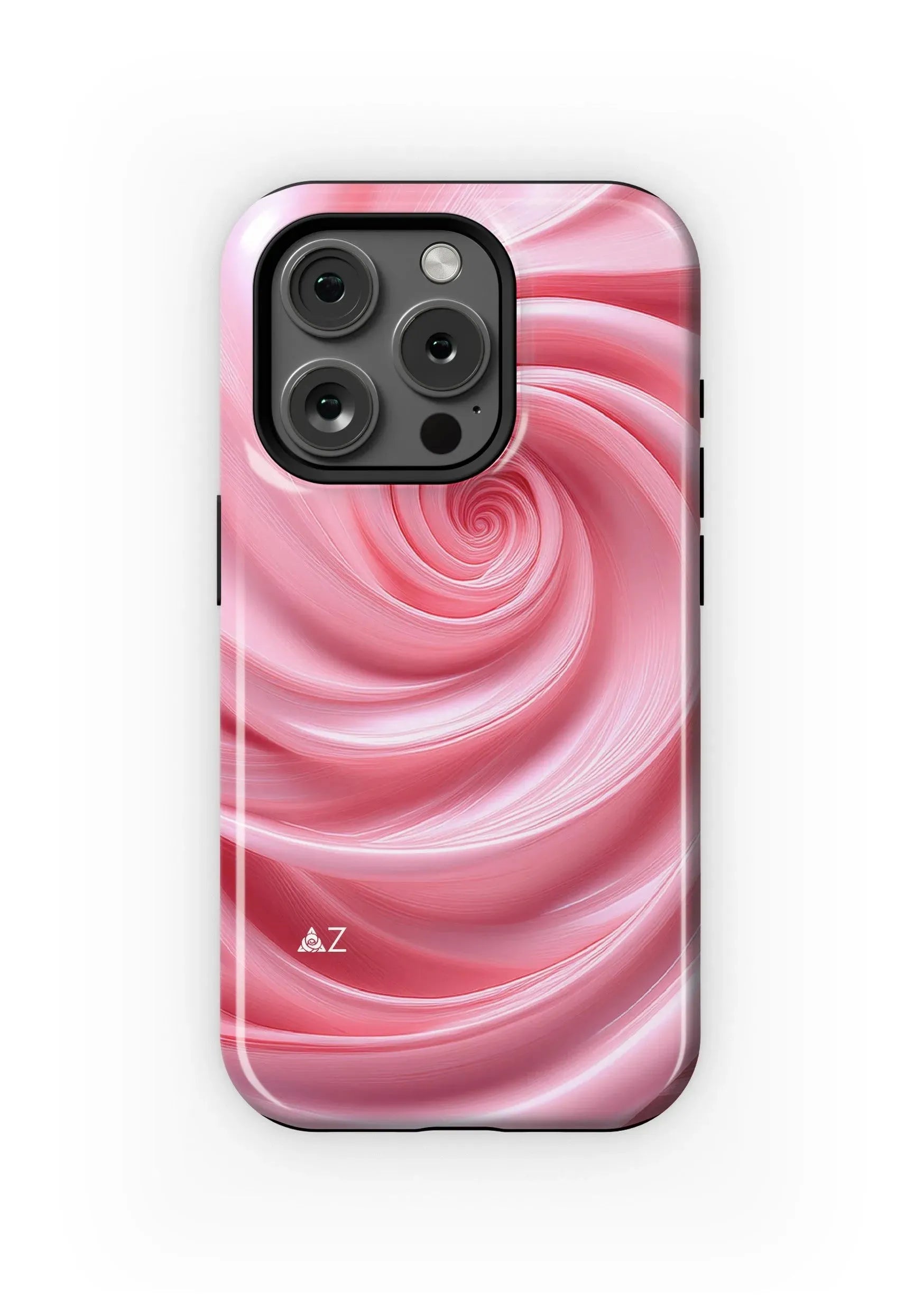 Delta Zeta iPhone 16, 15, 14 Mobile Phone Case - Pink Swirl Gloss Mobile Phone Cases