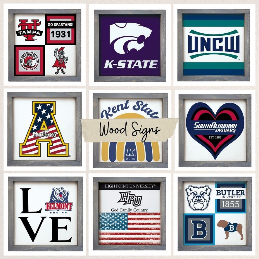 Campus Greek Fit Wood Framed College Signs