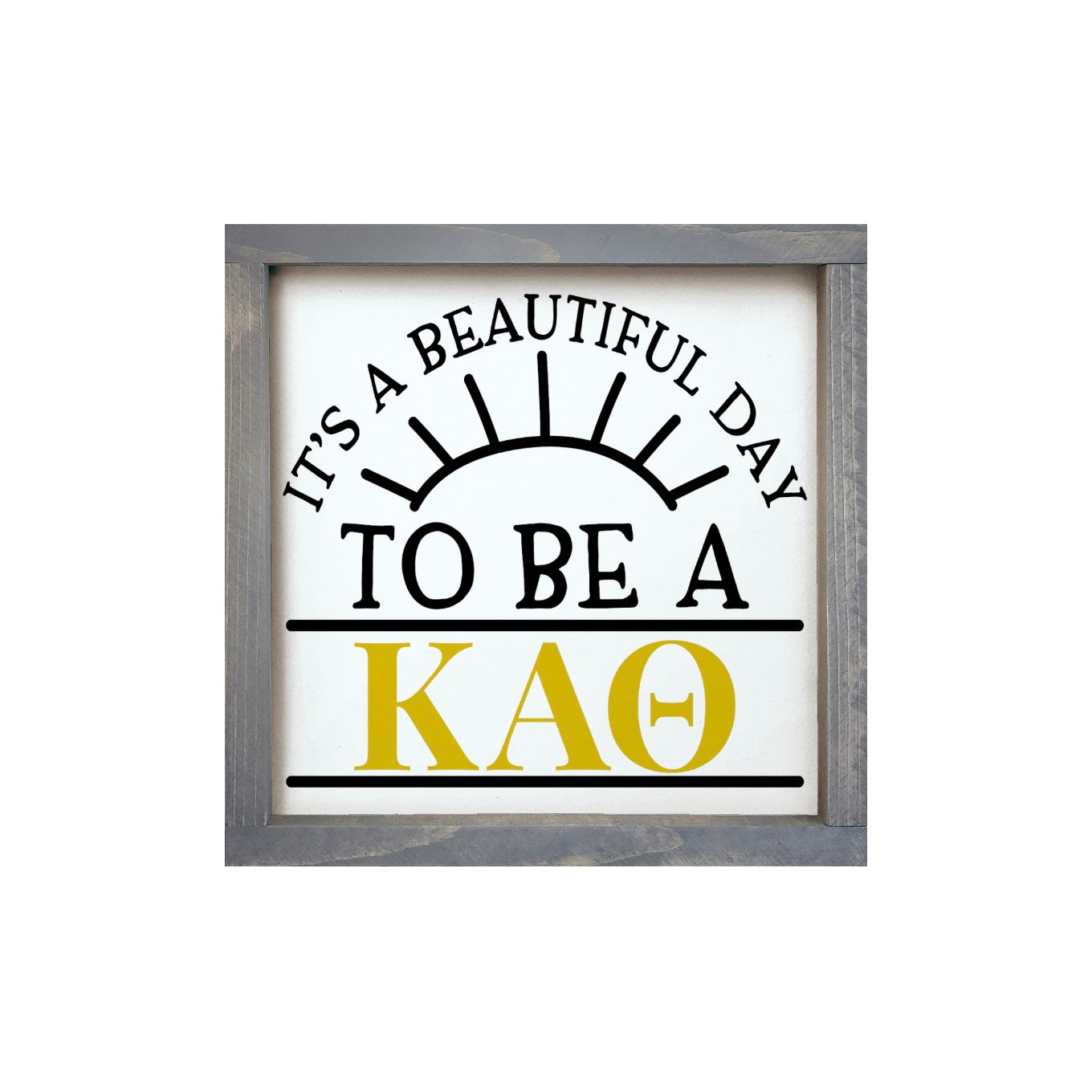 Theta 12x12 Wood Framed Sign - Beautiful Day | Custom Wall Art | Gifts & Dorm Decor