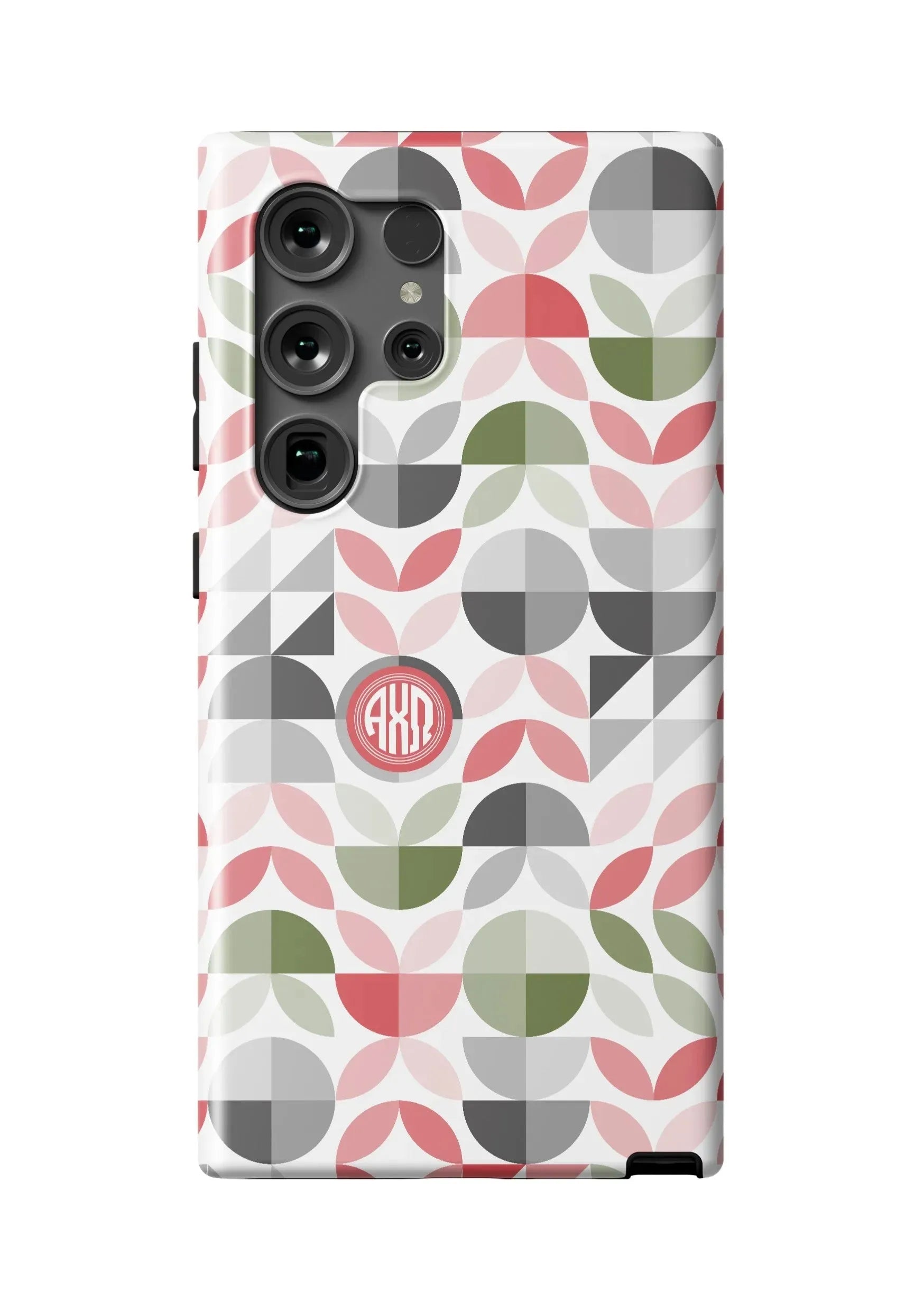 Alpha Chi Omega Samsung Galaxy 24, 23 Mobile Phone Case - Geo Petals Matte Mobile Phone Cases